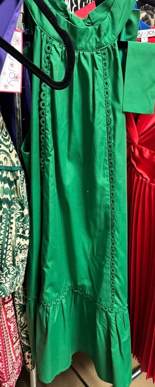 NEW JOY JOY women's halter tie dress in emerald
